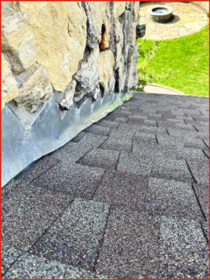 Worn-Out Flashing Near Chimney Image